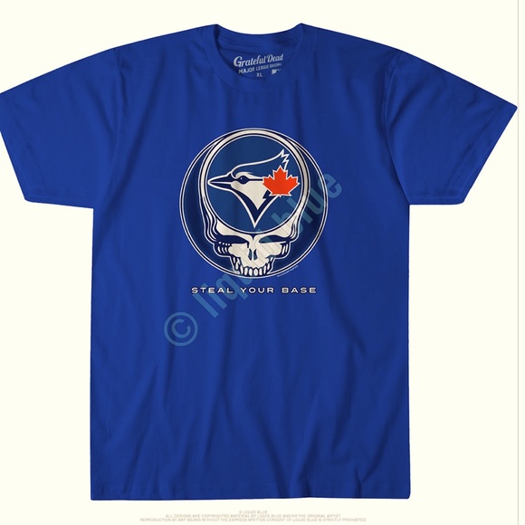 Toronto Blue Jays Steal Your Base Blue Athletic T-Shirt - Picture 1 of 2